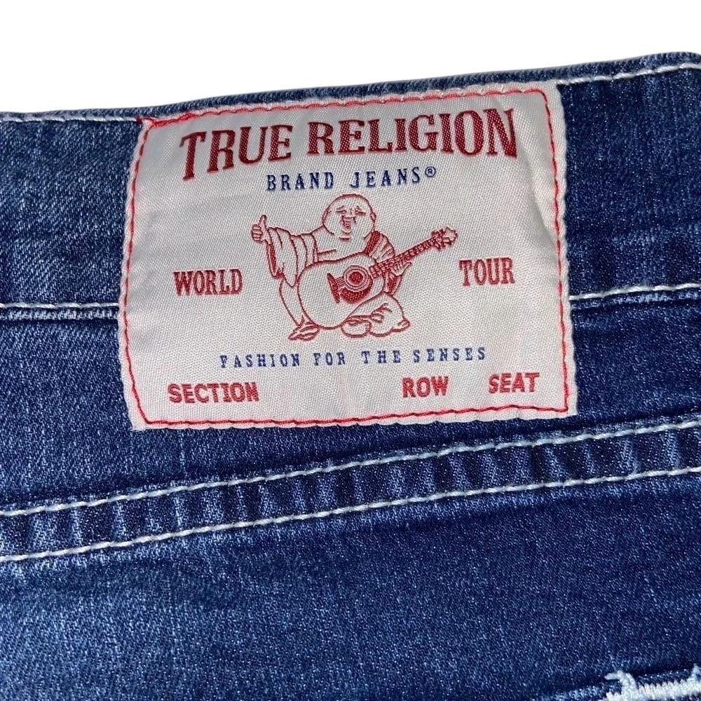 True Religion Ricky Relaxed Straight Jeans Dark Hibernation Wash Size 36x34 NEW